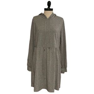 Bebop Gray Hooded Lightweight Long Sleeve Dress